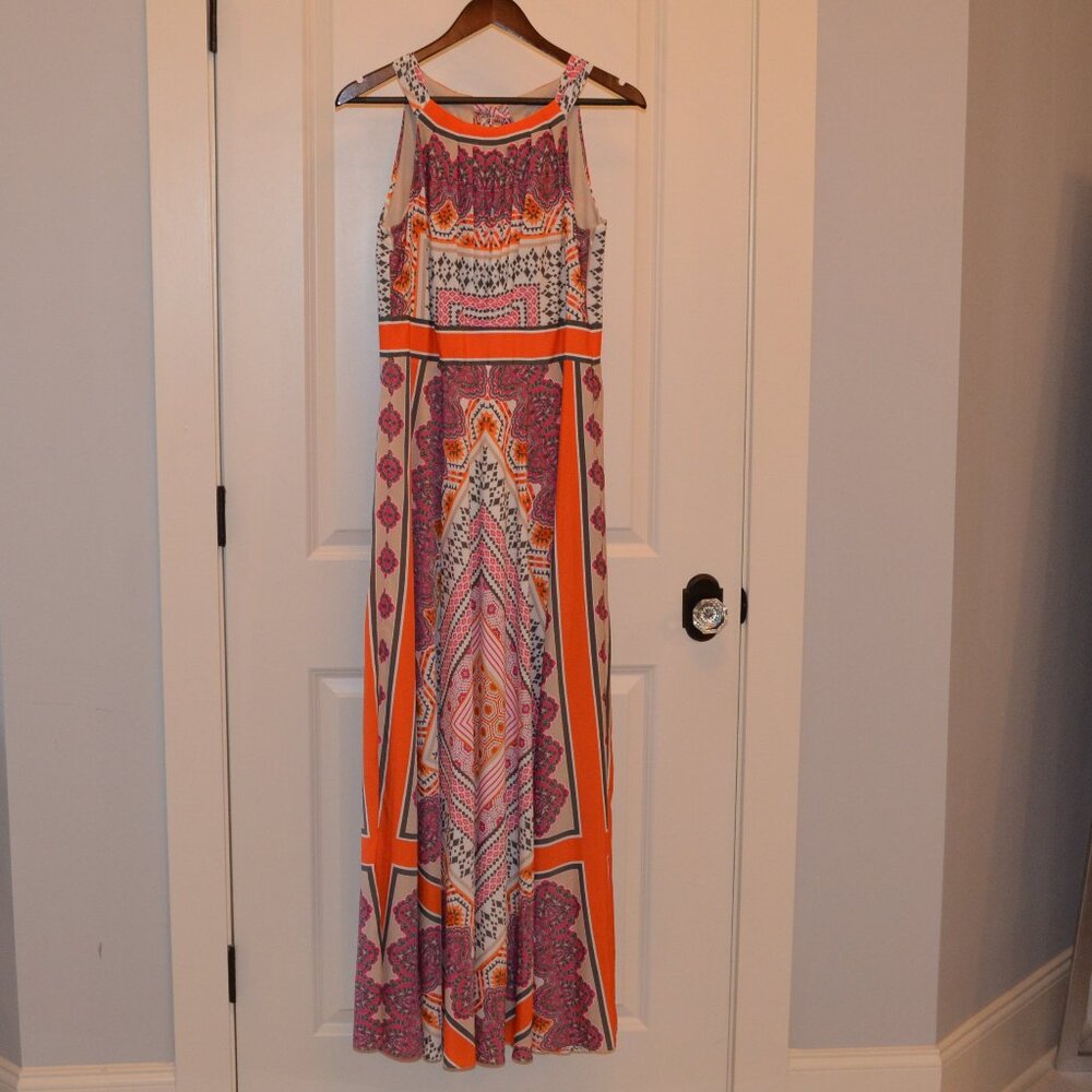 Chico's Long Scarf Print Maxi Dress